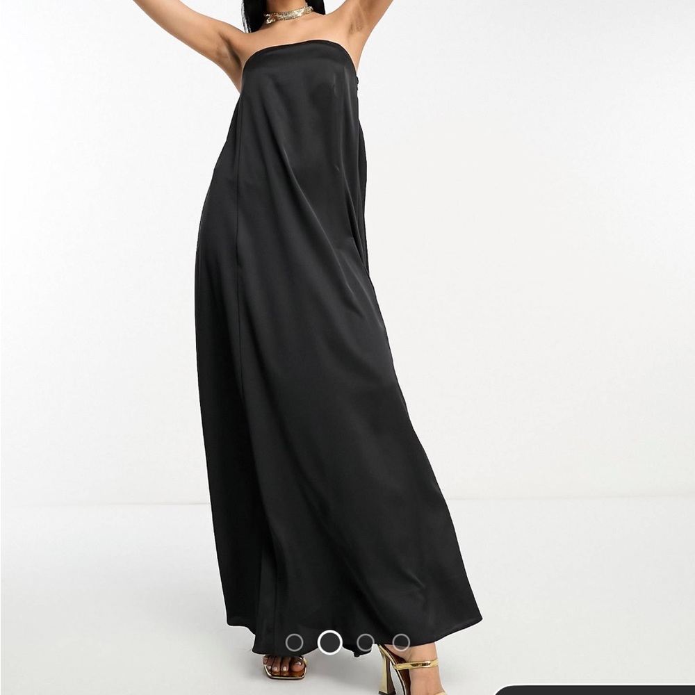 ASOS Design Satin Strapless Dress